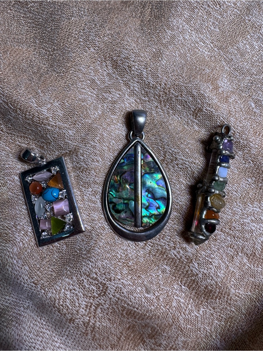 Artisan Sterling Silver Pendant Trio